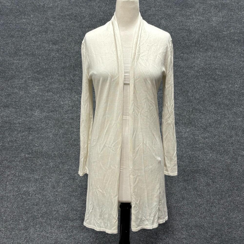 Neiman Marcus Cardigan Sweater Womens Small Beige Cashmere Open Front